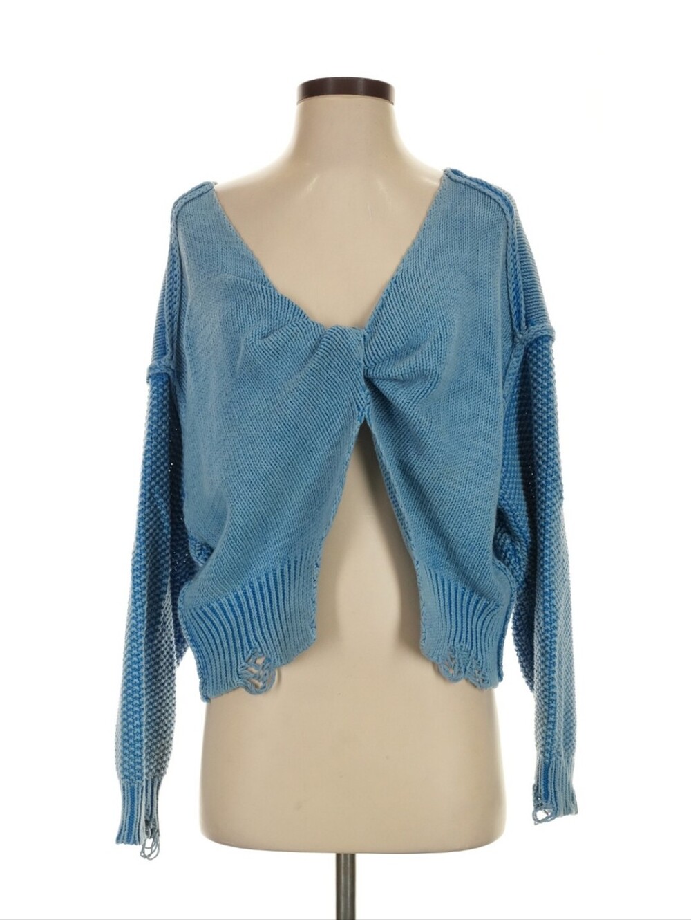 Wildfox Sky Blue V-Neck Twist-Front Pullover